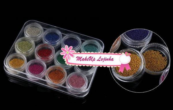 Kit com 12 cores de caviar para unha