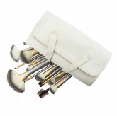 Kit 18 pincéis bege e dourado