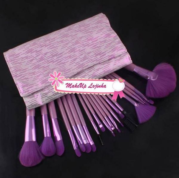 Kit 20 pincéis roxo - purple