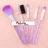 Kit 5 pincéis roxo transparência