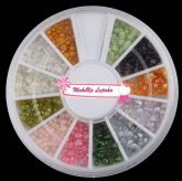Kit de pérolas cortadas para enfeite de unhas