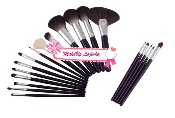 Kit 19 pincéis com necessaire branca