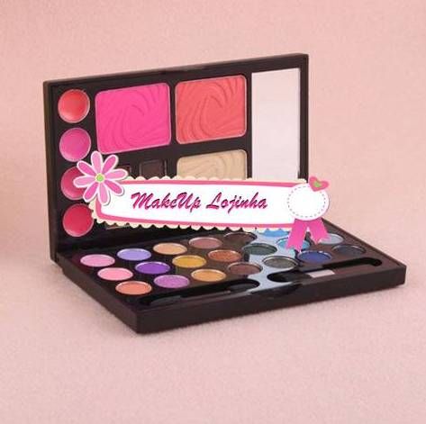 Paleta 30 cores (sombra, blush, batom e sobrancelha)